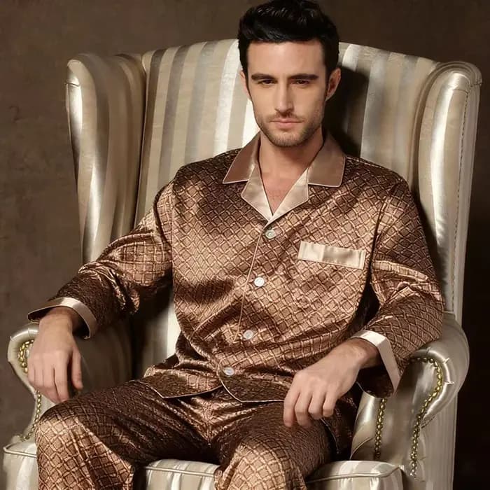 Ensemble de pyjama 2 pièces pour homme à imprimé géométrique
