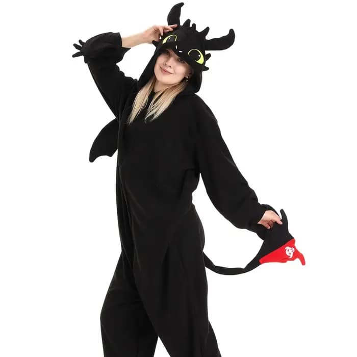 Pyjama Onesie Dragon sans dents pour adulte, combinaison Animal, comment entraîner, unisexe, vêtements de maison, Costumes de fête Cosplay