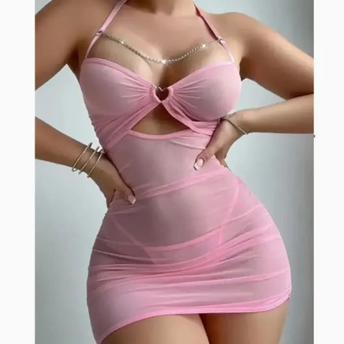 Épaules dénudées Ultra courtes Sexy soutiens-gorge pyjamas maison fronde robes chemises de nuit Sexi femmes chemise