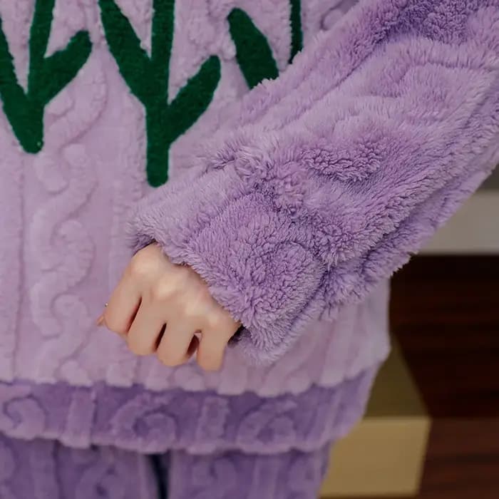 Pyjama Épais et Chaud en Forme de Sourire pour Fille et Adolescent