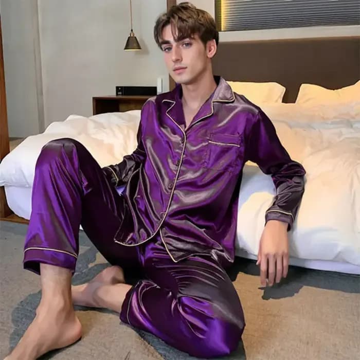 Hommes pyjamas ensemble hiver vêtements de nuit pour homme chemise à manches longues pyjama mâle soi