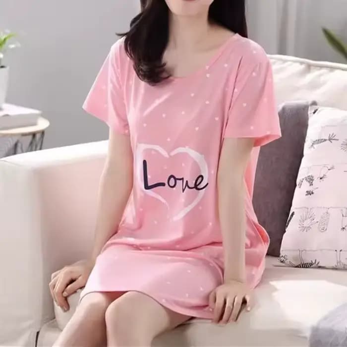 T-shirt imprimé sexy et mignon pour femme, chemise de nuit, vêtements de maison, tenue décontractée ample grande taille
