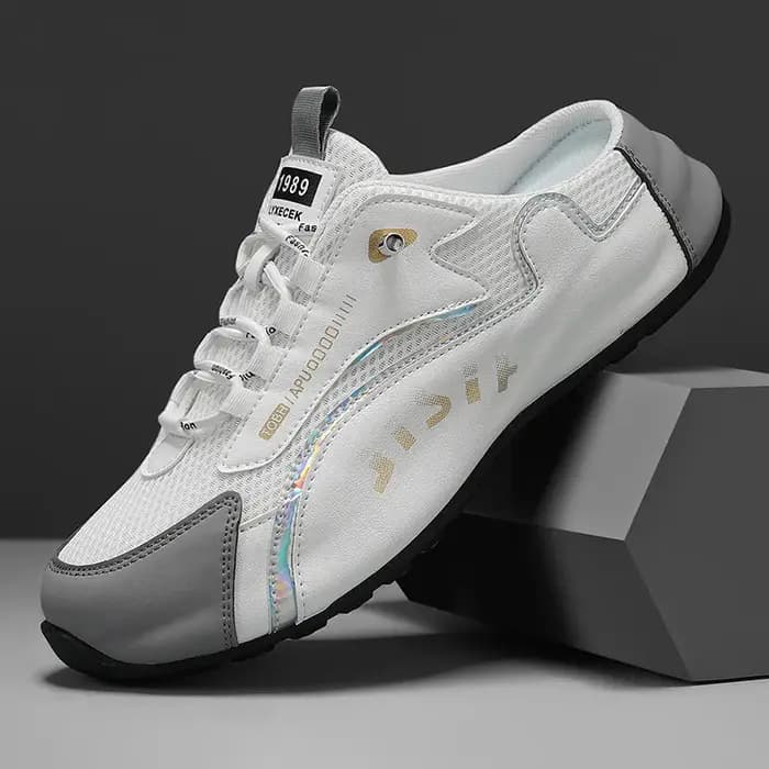 Grands chaussons pour hommes été respirant maille pantoufles mode chaussures décontractées à semelle