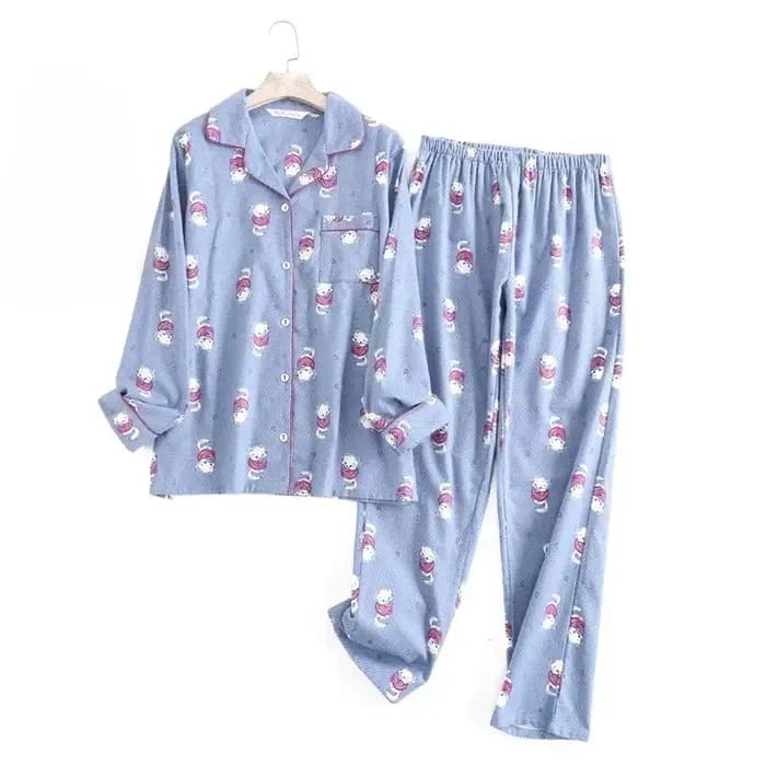 Pyjama pantalon en flanelle de coton