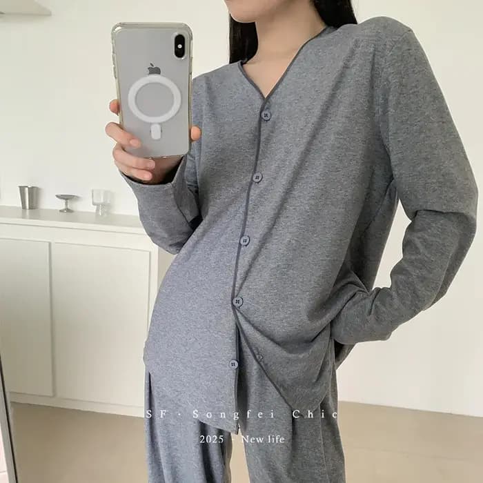 Paresseux Style Pyjamas ensemble Femme vêtements de nuit maison vêtements décontracté à manches longues Pijama Feminino automne hiver chaud Pyjama Femme costume