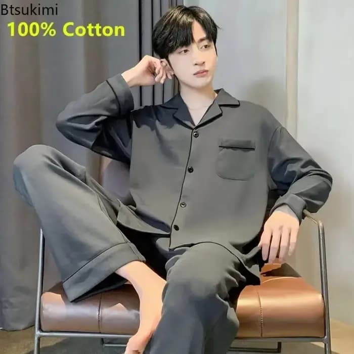 Ensembles de pyjamas pour hommes 2026 – Nouveauté 100 % coton
