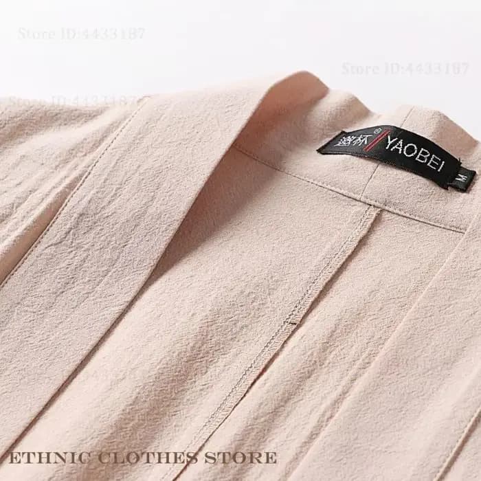 Veste Cardigan Kimono pour hommes, grande taille 3XL-9XL, rétro, coton et lin, vêtements japonais, peignoir Kimono Yukata Haori, manteaux Harajuku