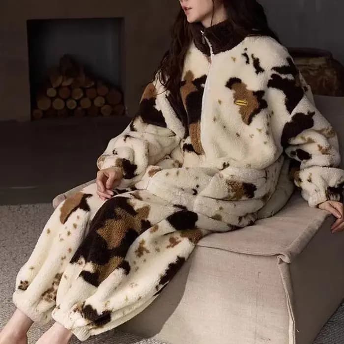 2025 nouveau pyjama polaire pour femmes 2 pièces ensemble corail velours rembourré épaissi automne et hiver Homewear vêtements doux Pijamas Mujer