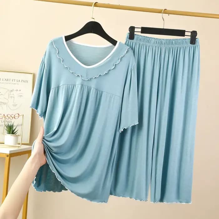 Ensemble de pyjama à col en V pour femme