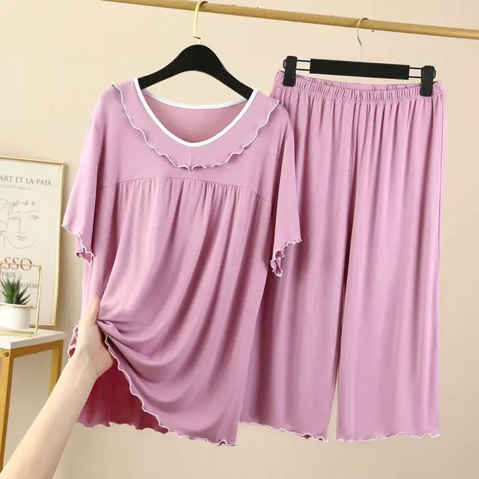 Ensemble de pyjama à col en V pour femme