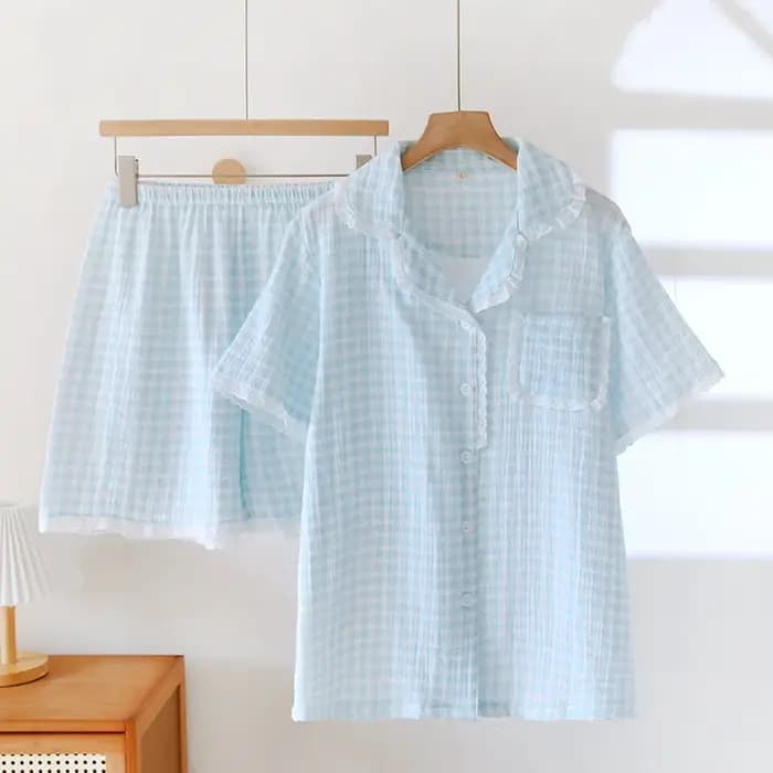 Pyjama en coton de gaze fine pour femmes