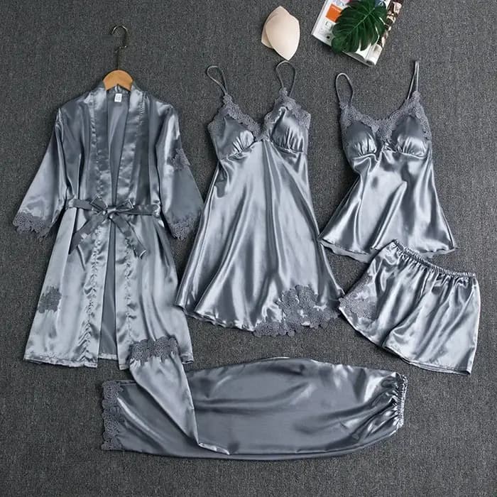 Ensemble de pyjamas de nuit en satin pour femmes