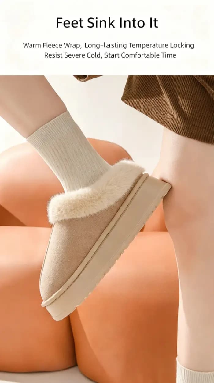 Pantoufles d'hiver pour femmes, semelles épaisses, antidérapantes, chaudes, douces, respectueuses de la peau, résistantes à l'usure, pantoufles mocassins polyvalentes pour l'intérieur et l'extérieur