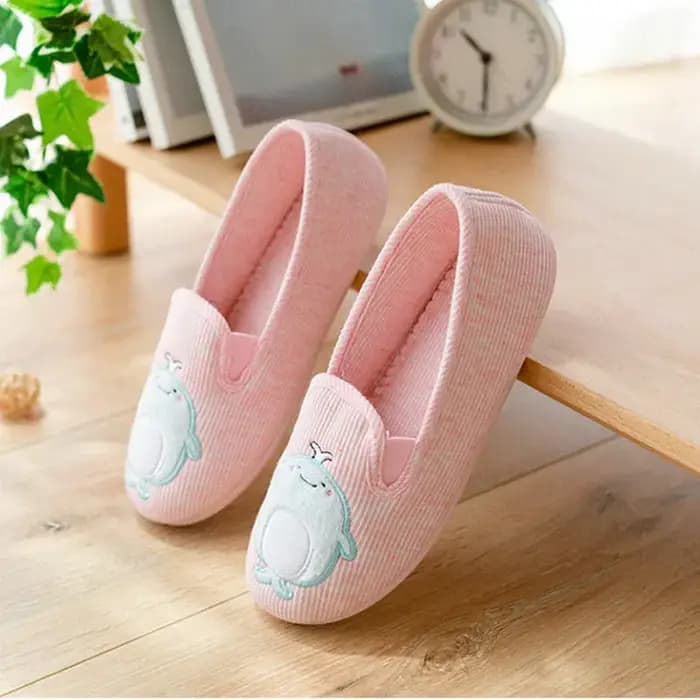 Pantoufles de dinosaures mignonnes pour la maison, en coton, antidérapantes, chaudes, pour filles et femmes, nouvelle collection printemps et automne
