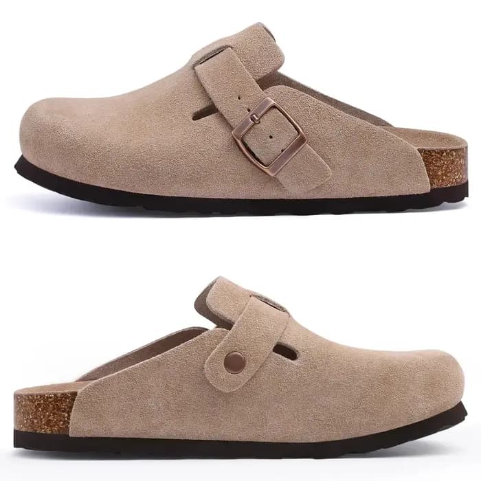 Crestar-Pantoufles sabots en daim classiques pour hommes et femmes
