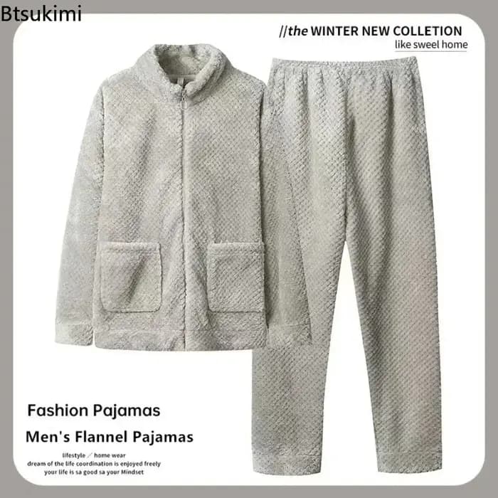 Ensemble pyjama en flanelle pour homme 2026 – Style sport mode automne-hiver