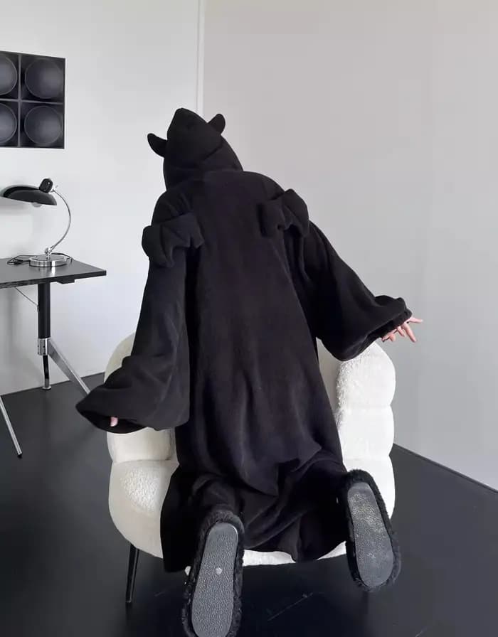 Pyjama chaud rembourré épais, couleur unie, robe ample à capuche, pour couple, automne et hiver, pyjama une pièce pour étudiants