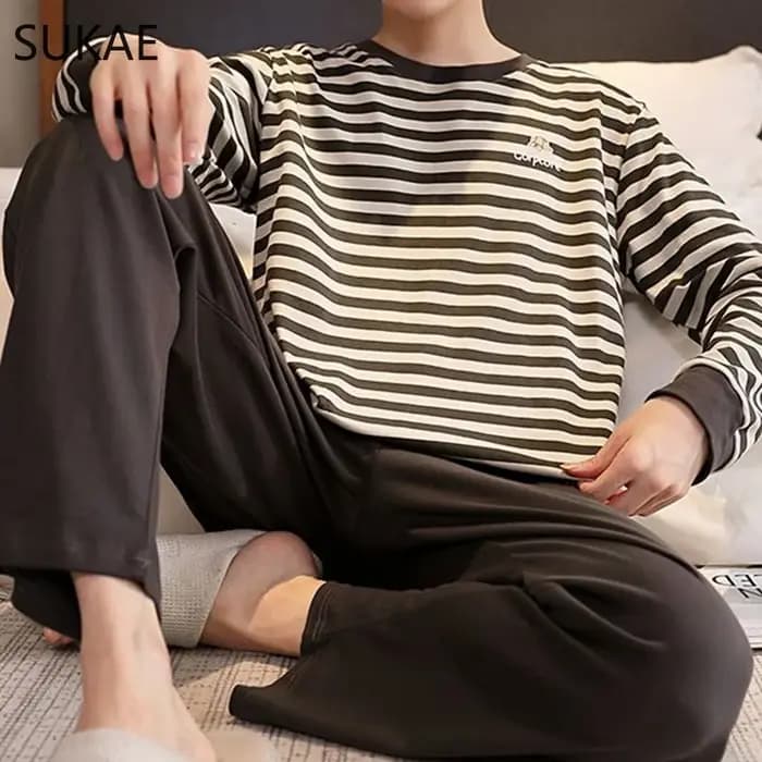 Ensemble pyjama sportif pour hommes automne hiver nouveau Pijama en coton doux pour homme grande taille 3XL 4XL Pyjamas