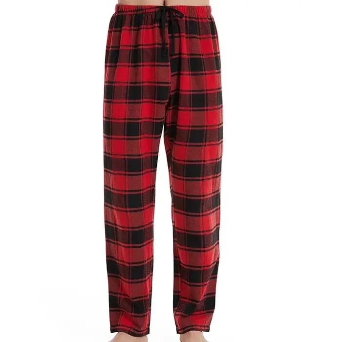 Pantalon de pyjama à carreaux rouge décontracté pour hommes