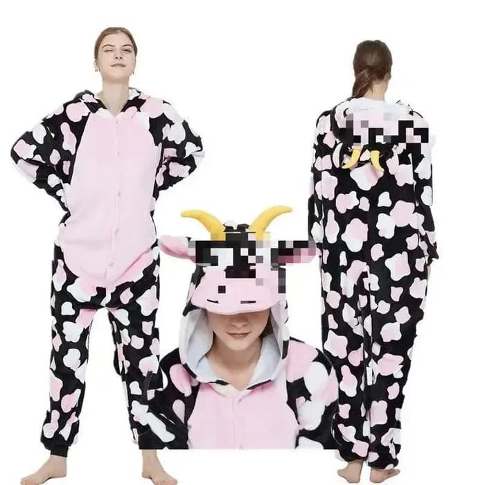 Vache Onesies dessin animé Animal Onesie femmes hommes filles garçons pyjamas Halloween drôle fête Costumes hiver maison