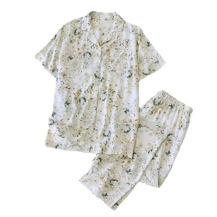 Ensemble pyjama d'été en coton et Viscose pour femmes