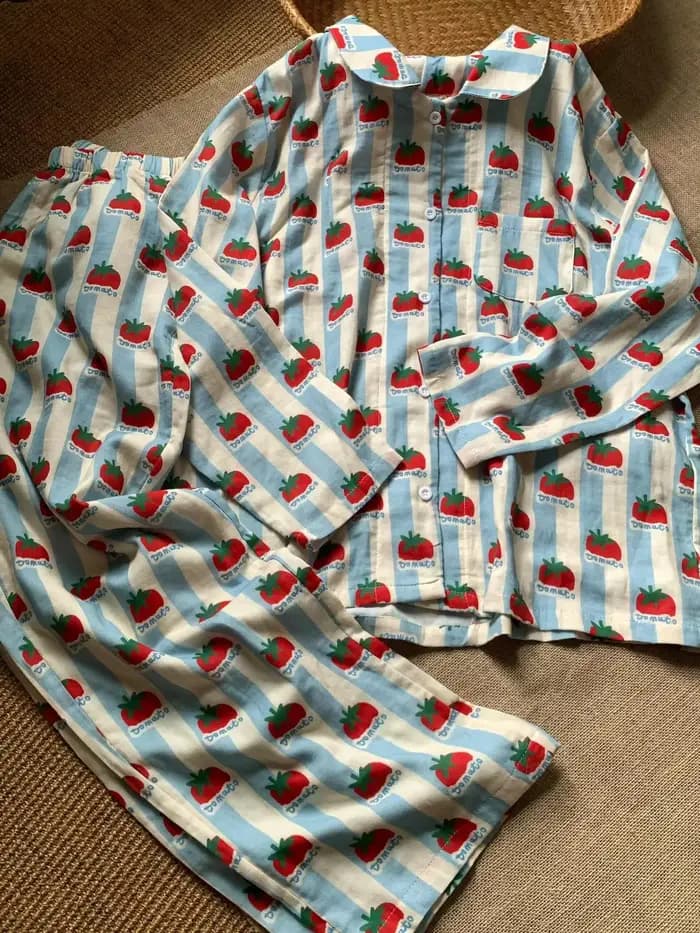 Doux mignon dessin animé 2 pièces Pyjamas ensemble printemps automne nouveau coton Pijamas costume f