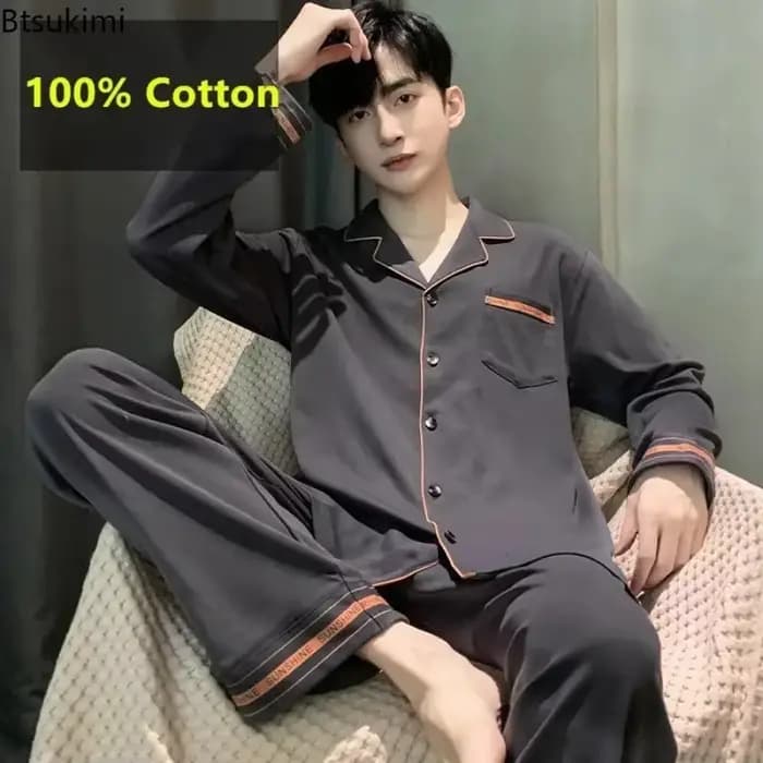 Ensembles de pyjamas pour hommes 2026 – Nouveauté 100 % coton