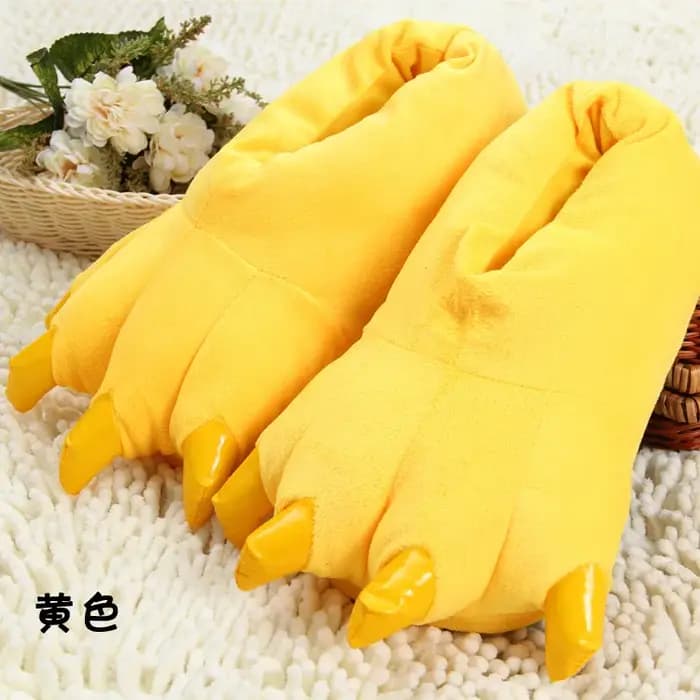 Pantoufles de patte d'animal à point bleu pour garçon et fille