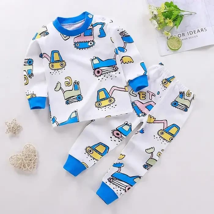 Ensemble pyjama pour enfants, garçons et filles, imprimé de dessin animé, t-shirt à manches longues, mignon, hauts avec pantalons, vêtements de couchage pour bébés en bas âge, nouvelle collection auto