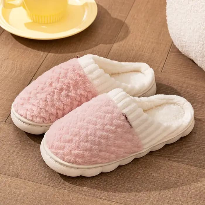 Chaussons d'intérieur antidérapants en peluche pour femmes et hommes