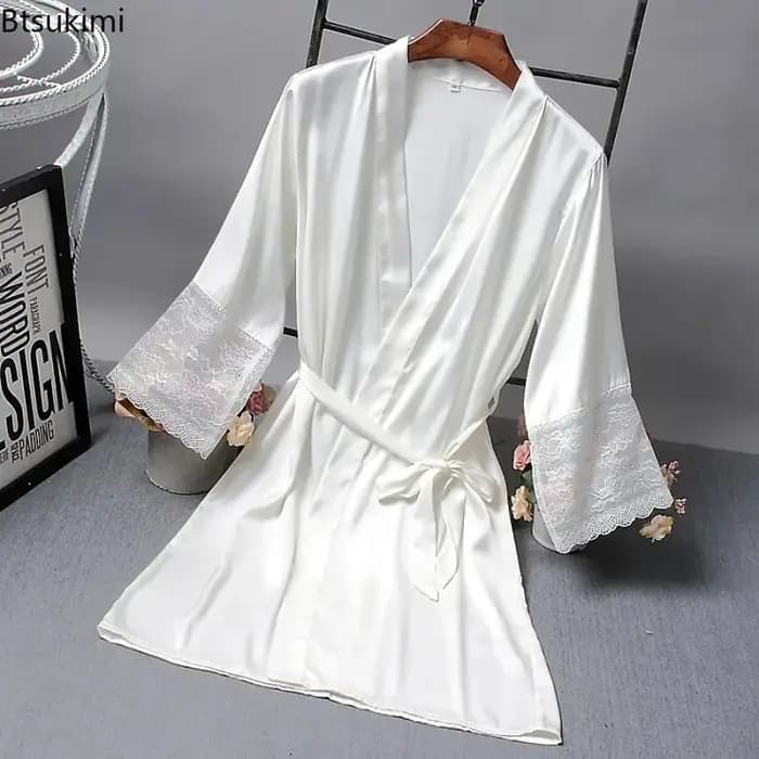 Ensemble de peignoirs et robes de chambre en satin pour femme