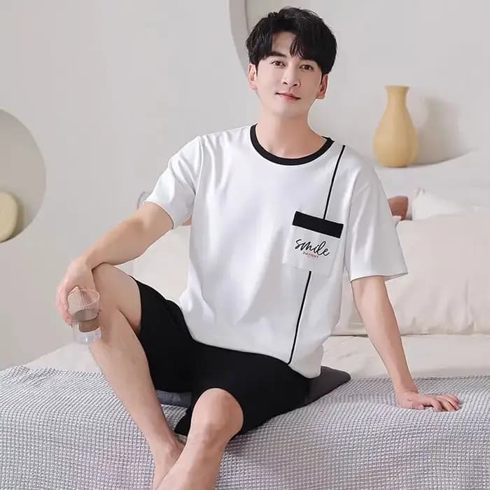 Ensemble pyjama d'été à manches courtes pour hommes et femmes