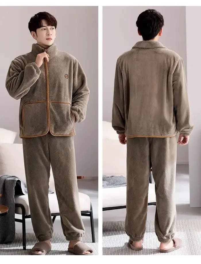 Ensemble pyjama en peluche polaire pour hommes