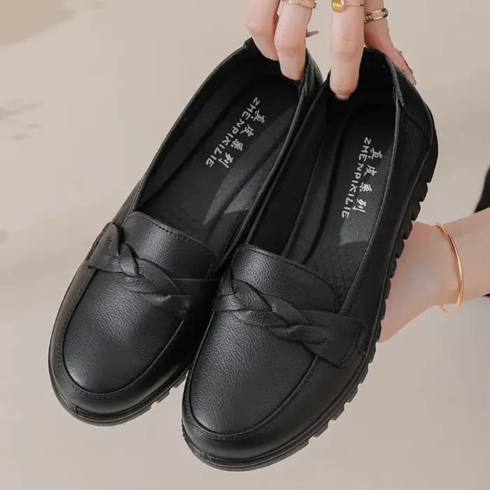 Chaussons en cuir décontractés et respirants pour maman