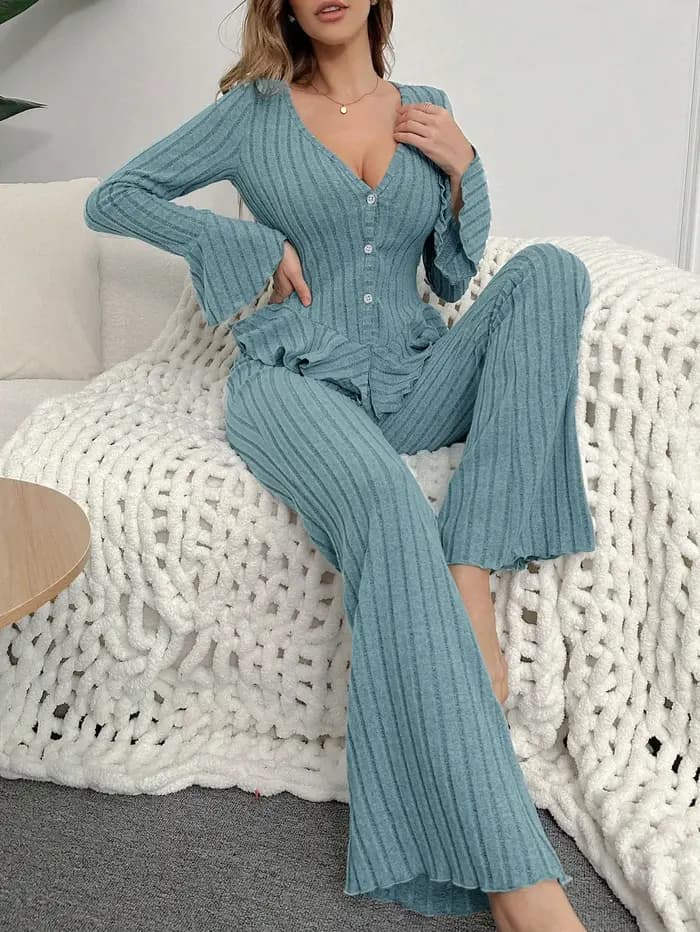 Chaud hiver vêtements de nuit Pyjamas Ensembles Pyjama Femme Ensemble pantalon
