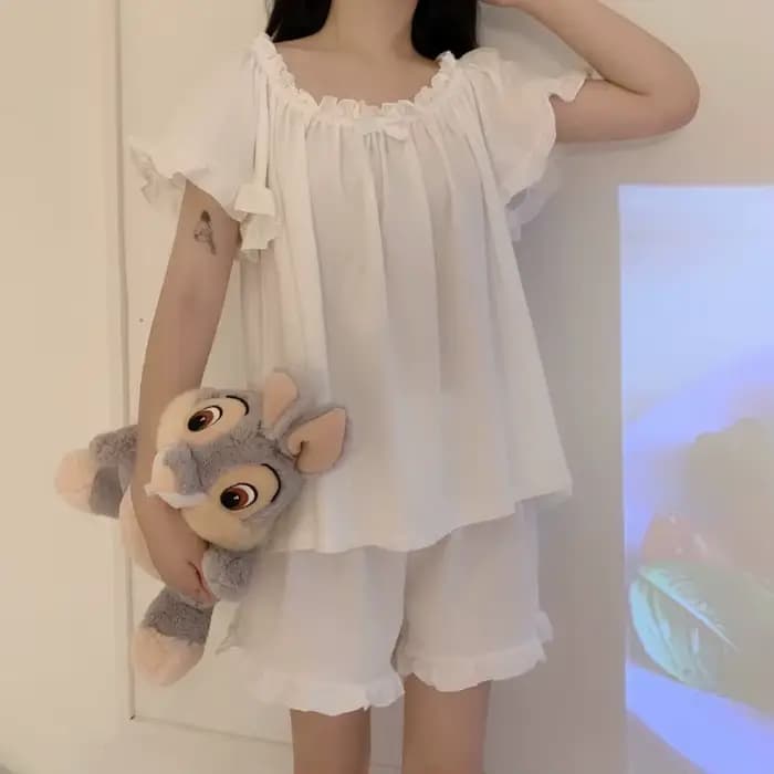 Pyjama court à manches courtes pour femme