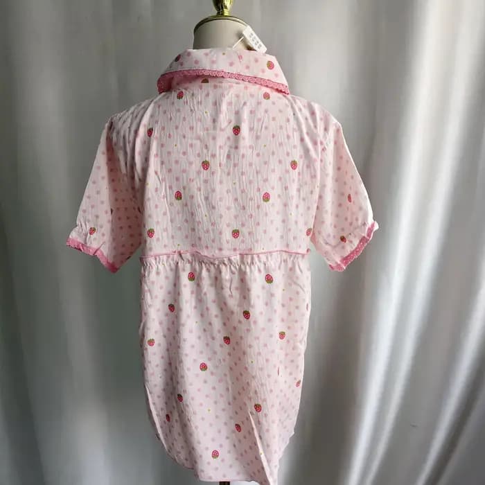 Gagaich – pyjama brodé de fraises pour femmes, Look d'été, Slim, col pour bébé, Cardigan, vêtements de maison, ensemble de sortie pour étudiants