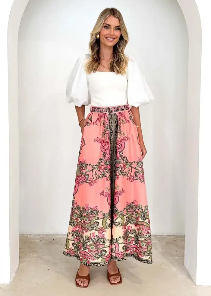 Jupe habillée femme 2025 printemps/été nouvelle mode imprimé