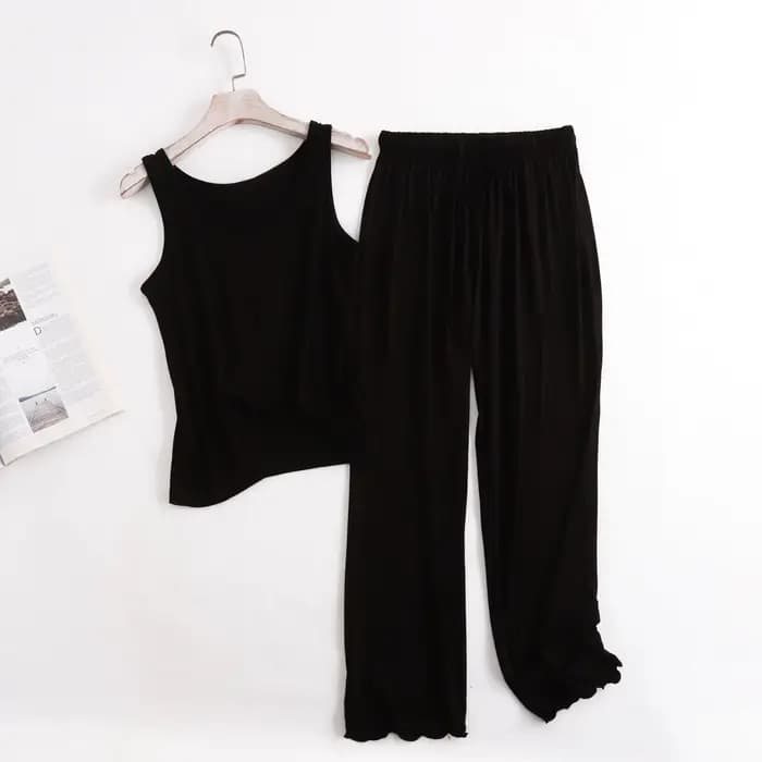 Pyjama Modal pour Femme, Vêtements de Nuit d'Été, Nuisette, Ensemble Deux Pièces, Tenue de Maison, N