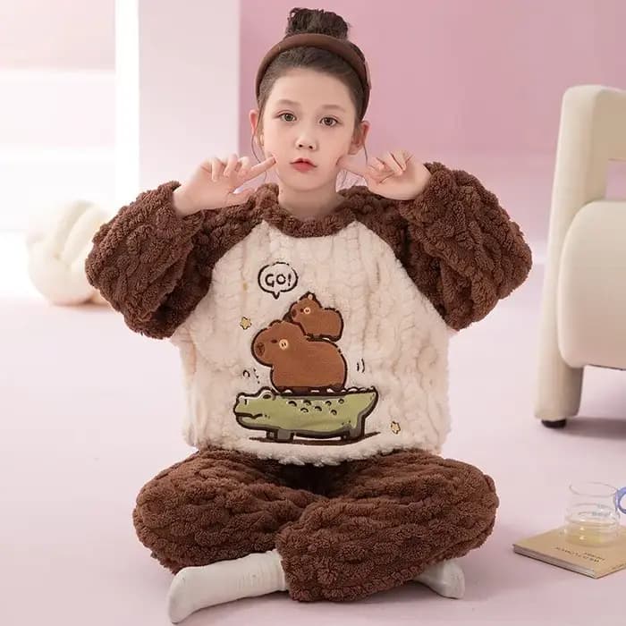 Pyjama Épais et Chaud en Forme de Sourire pour Fille et Adolescent