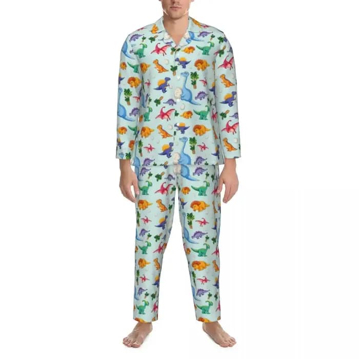 Pyjama Coloré et Mignon en Motif de Dinosaure pour Homme