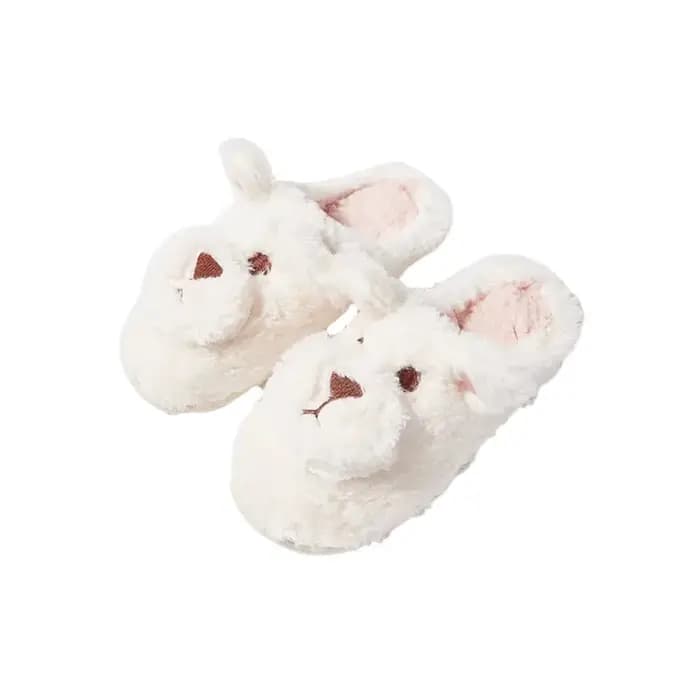 Kawaii hiver chien pantoufles doux anti-dérapant dessin animé fourrure