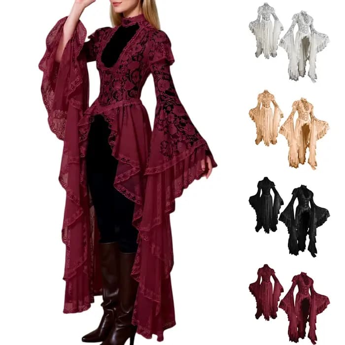 Robe décontractée à manches évasées pour femmes