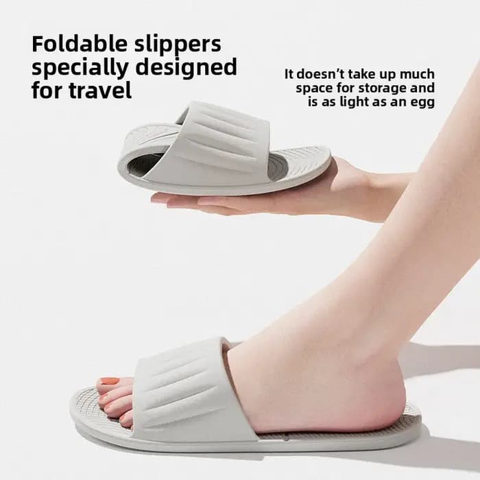 Chaussons de voyage pliables pour hommes et femmes - Sandales de salle de bain portables pour hôtel