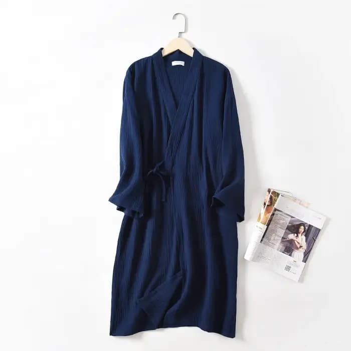 Nouveau printemps et automne japonais kimono robe couple coton crêpe peignoir hommes et femmes kimon