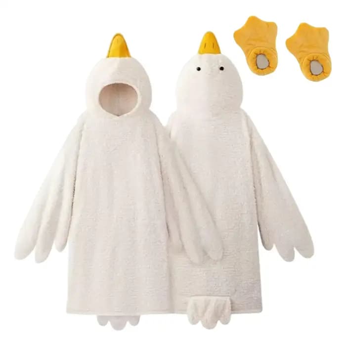 Peignoir à capuche en polaire corail