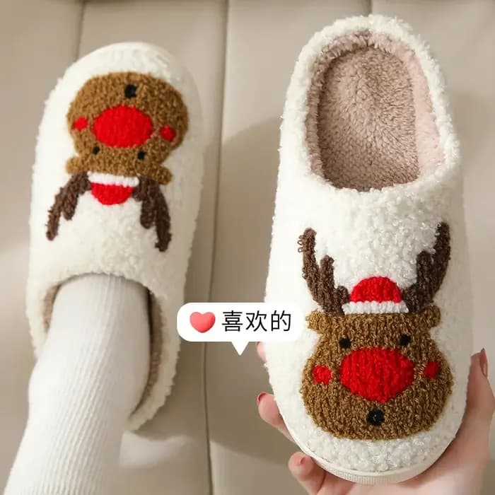Pantoufles en coton œil du diable pour l'automne et l'hiver