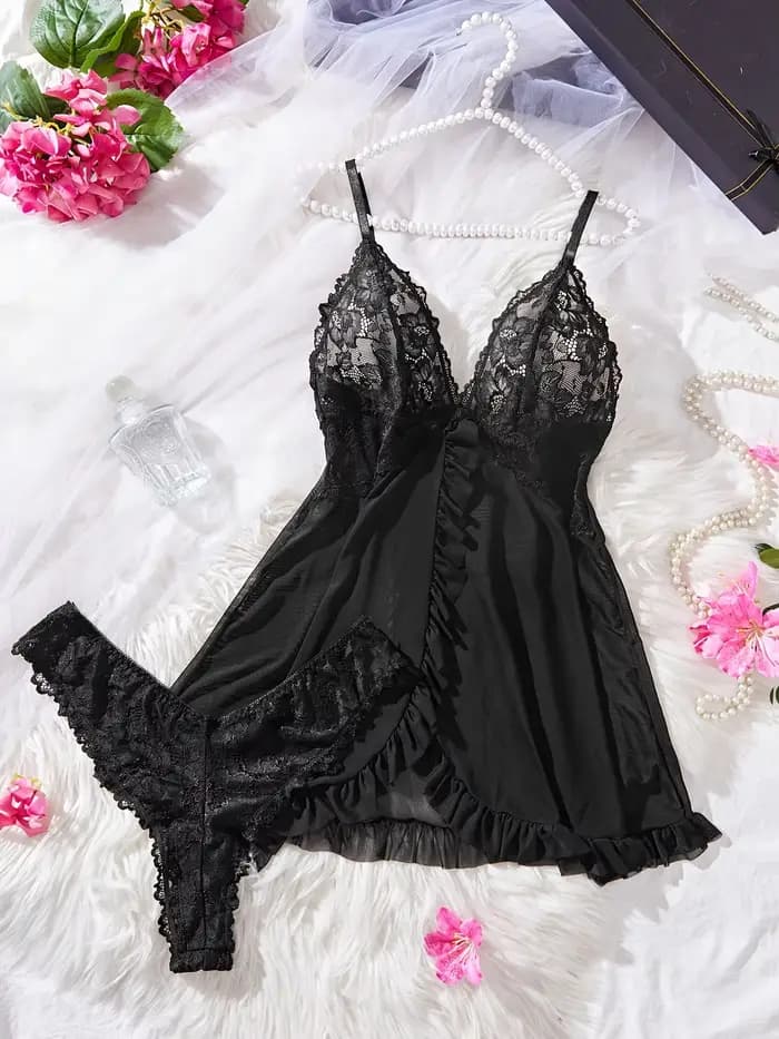 Ensemble de Lingerie Sexy en dentelle pour femmes