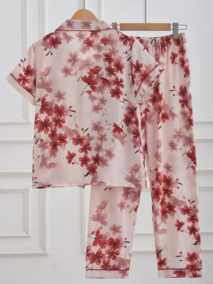Ensemble de pyjama imprimé floral pour femme