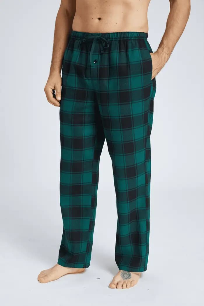 3 pièces ensemble pantalon de pyjama pour hommes flanelle coton Plaid vêtements de nuit et pantalons de salon maison PJ